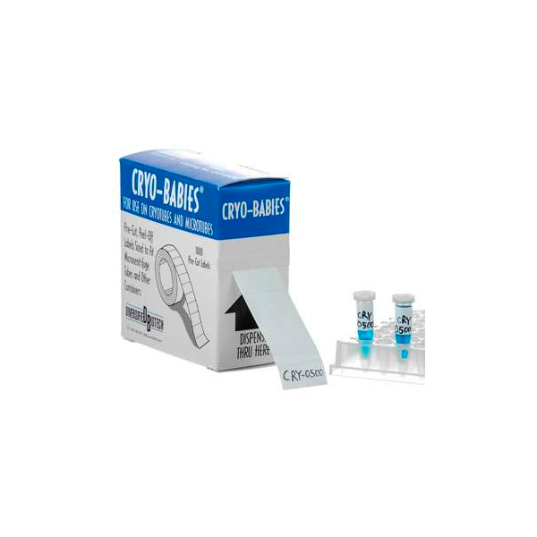 Rollo de crio etiquetas par tubo de 0.5ml. HEACRY-0500.