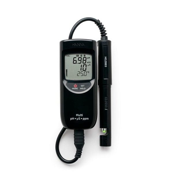 Medidor multiparámetro pH/CE/TDS/C° rango bajo portátil. HI991300