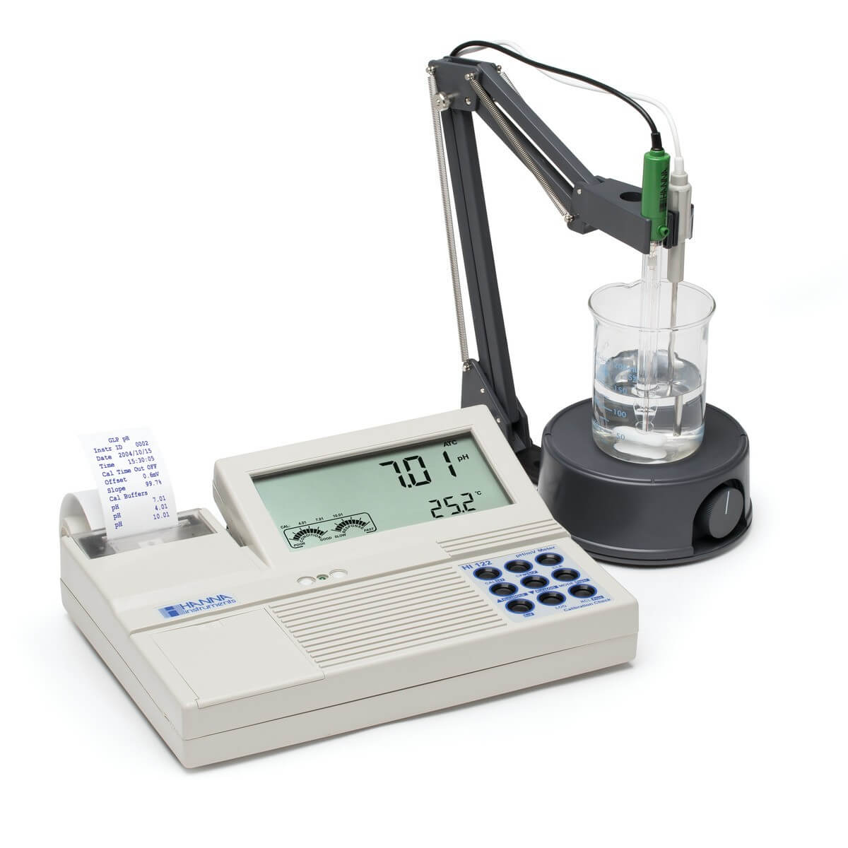 Medidor profesional de pH/mV de mesa con impresora integrada. HI122-01