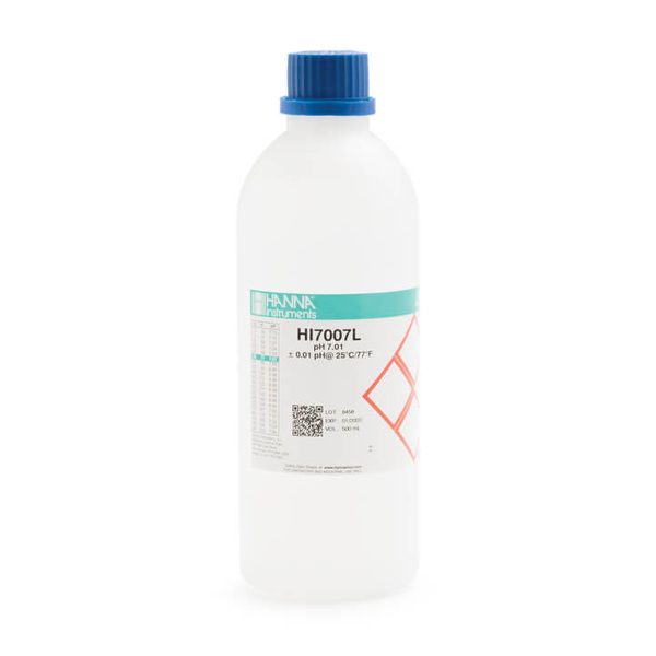 Solución de calibración de pH 7.01 (500 mL). HI7007L