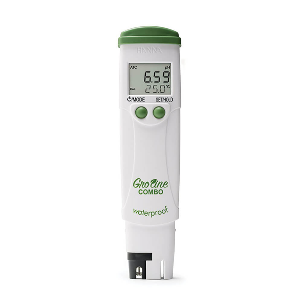 Medidor de bolsillo impermeable de pH/CE/TDS/temperatura hidropónico de la línea GroLine. HI98131