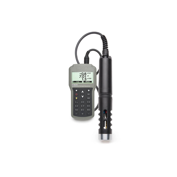 Medidor impermeable portátil de pH/ ORP/ CE/ presión/ temperatura. HI98195