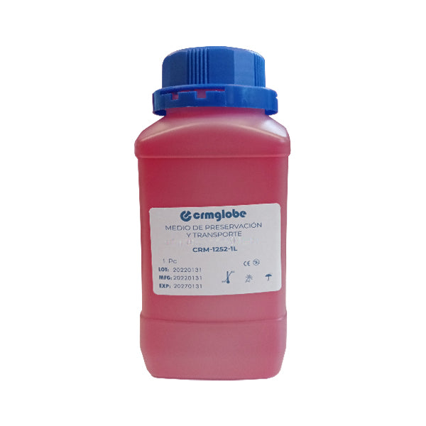 Botella con medio de transporte y preservación. CRM-1252-1L